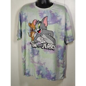 Tom and Jerry Tie Dye T Shirt Graphic Tee night gown fun